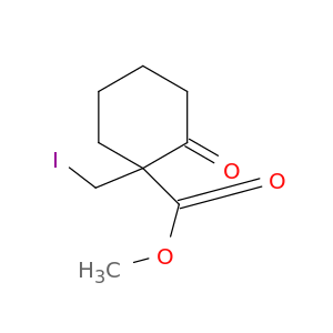 Cyclohexanecarboxylic acid, 1-(iodomethyl)-2-oxo-, methyl ester