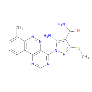 1H-Pyrazole-4-carboxamide,5-amino-1-(7-methylpyrimido[5,4-c]cinnolin-4-yl)-3-(methylthio)-