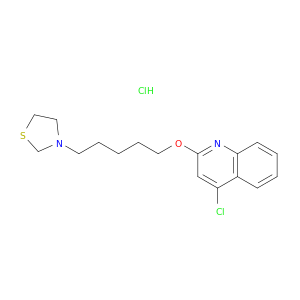 quinoline, 4-chloro-2-[[5-(3-thiazolidinyl)pentyl]oxy]-, hydrochloride(1:1)