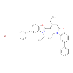 苯并恶唑鎓,3-乙基-2-[2-[(3-乙基-5-苯基-2(3H)-苯并恶唑基)甲基]-1-丁烯-1-基]-5-苯基-,溴(1：1)