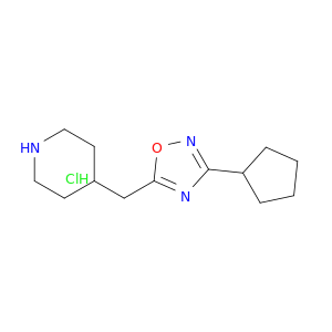4-[(3-Cyclopentyl-1,2,4-oxadiazol-5-yl)methyl]piperidine hydrochloride