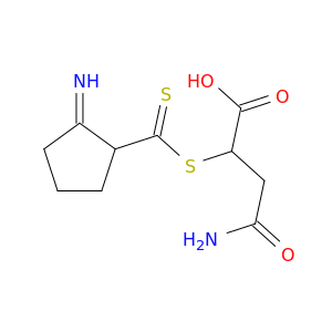 Butanoicacid, 4-amino-2-[[(2-iminocyclopentyl)thioxomethyl]thio]-4-oxo-