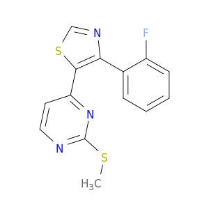 Pyrimidine, 4-[4-(2-fluorophenyl)-5-thiazolyl]-2-(methylthio)-