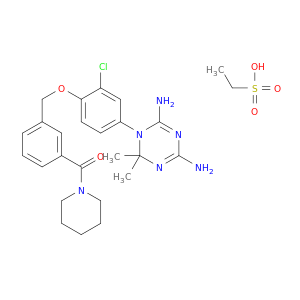 ethanesulfonic acid-(3-{[2-chloro-4-(4,6-diamino-2,2-dimethyl-1,3,5-triazin-1(2h)-yl)phenoxy]methyl}phenyl)(piperidin-1-yl)methanone(1:1)