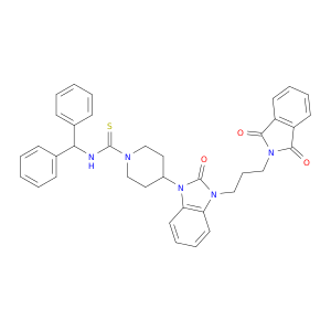 1-PIPERIDINECARBOTHIOAMIDE, 4-[3-[3-(1,3-DIHYDRO-1,3-DIOXO-2H-ISOINDOL-2-YL)PROPYL]-2,3-DIHYDRO-2-OXO-1H-BENZIMIDAZOL-1-YL]-N-(DIPHENYLMETHYL)-