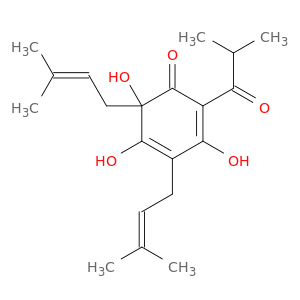 2,4-Cyclohexadien-1-one,3,5,6-trihydroxy-4,6-bis(3-methyl-2-buten-1-yl)-2-(2-methyl-1-oxopropyl)-