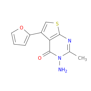Thieno[2,3-d]pyrimidin-4(3H)-one, 3-amino-5-(2-furanyl)-2-methyl-