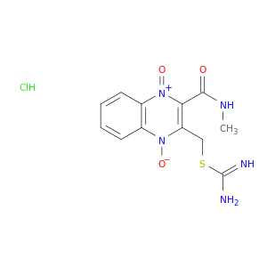 Pseudourea,2-[[3-(methylcarbamoyl)-2-quinoxalinyl]methyl]-2-thio-, 1,4-dioxide,monohydrochloride (8CI)