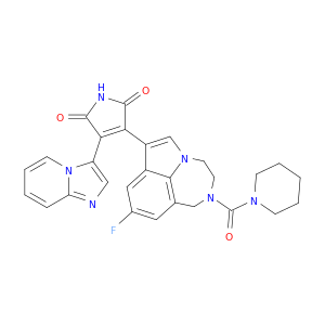 3-[9-氟-1,2,3,4-四氢-2-(1-哌啶基羰基)吡咯并[3,2,1-jk] [1,4]苯并二氮杂-7-基]-4-咪唑并[1,2-a]吡啶-3-基-1H-吡咯-2,5-二酮