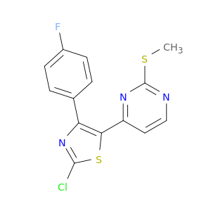 Pyrimidine, 4-[2-chloro-4-(4-fluorophenyl)-5-thiazolyl]-2-(methylthio)-