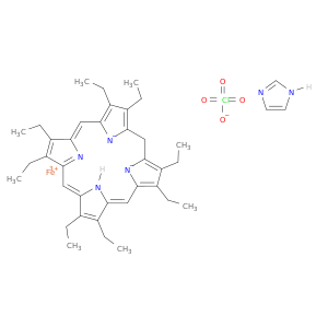 Octaethylporphyrinato-iron(III)perchlorate, monoimidazole adduct