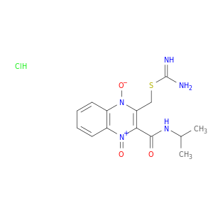 Pseudourea,2-[[3-(isopropylcarbamoyl)-2-quinoxalinyl]methyl]-2-thio-, 1,4-dioxide,monohydrochloride (8CI)