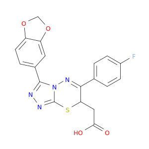 7H-1,2,4-Triazolo[3,4-b][1,3,4]thiadiazine-7-aceticacid, 3-(1,3-benzodioxol-5-yl)-6-(4-fluorophenyl)-