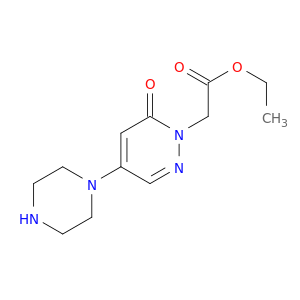 1(6H)-Pyridazineacetic acid, 6-oxo-4-(1-piperazinyl)-, ethyl ester