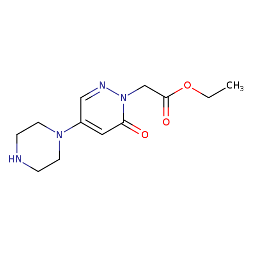 1(6H)-Pyridazineacetic acid, 6-oxo-4-(1-piperazinyl)-, ethyl ester