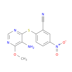 Benzonitrile, 2-[(5-amino-6-methoxy-4-pyrimidinyl)thio]-5-nitro-