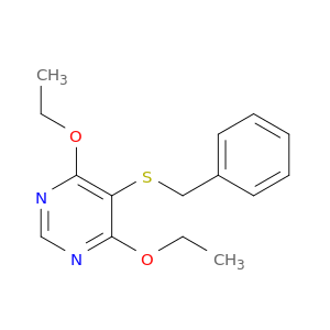 Pyrimidine, 4,6-diethoxy-5-[(phenylmethyl)thio]-