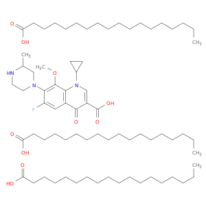 1-CYCLOPROPYL-6-FLUORO-1,4-DIHYDRO-8-METHOXY-7-(3-METHYL-(PIPERAZIN-1-YL))-4-OXO-3-QUINOLINECARBOXYLIC ACID COMPD. WITH OCTADECANOIC ACID (1:3)