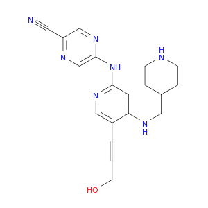 5-((5-(3-Hydroxyprop-1-yn-1-yl)-4-((piperidin-4-ylmethyl)amino)pyridin-2-yl)amino)pyrazine-2-carbonitrile
