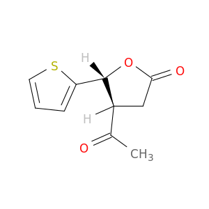 2(3H)-Furanone, 4-acetyldihydro-5-(2-thienyl)-, trans-