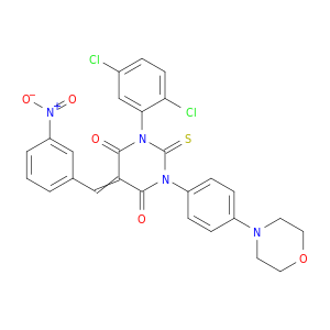 4,6(1H,5H)-Pyrimidinedione,1-(2,5-dichlorophenyl)dihydro-3-[4-(4-morpholinyl)phenyl]-5-[(3-nitrophenyl)methylene]-2-thioxo-
