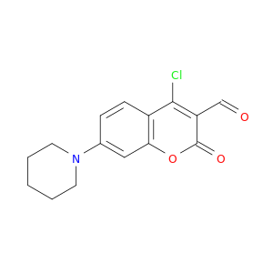 2H-1-Benzopyran-3-carboxaldehyde, 4-chloro-2-oxo-7-(1-piperidinyl)-