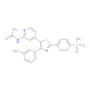 N-[4-[4-(3-METHYLPHENYL)-2-(4-METHYLSULFONYLPHENYL)-1,3-THIAZOL-5-YL]-2-PYRIDYL]ACETAMIDE