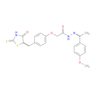 Acetic acid,2-[4-[(4-oxo-2-thioxo-5-thiazolidinylidene)methyl]phenoxy]-,2-[1-(4-methoxyphenyl)ethylidene]hydrazide