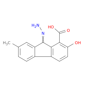 9H-Fluorene-1-carboxylic acid, 9-hydrazono-2-hydroxy-7-methyl-