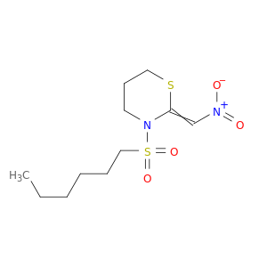 2H-1,3-Thiazine, 3-(hexylsulfonyl)tetrahydro-2-(nitromethylene)-