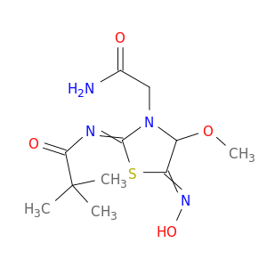 5-(HYDROXYIMINO)-4-METHOXY-2-(PIVALOYLIMINO)THIAZOLIDINE-3-ACETAMIDE