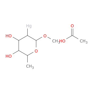 acetic acid; (4,5-dihydroxy-2-methoxy-6-methyl-oxan-3-yl)mercury