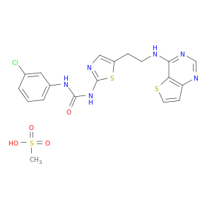 1-(3-氯苯基)-3-(5-(2-(噻吩并[3,2-d]嘧啶-4-基氨基)乙基)噻唑-2-基)脲甲磺酸盐