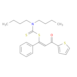 Carbamodithioic acid,dibutyl-, 3-oxo-1-phenyl-3-(2-thienyl)-1-propenyl ester (9CI)