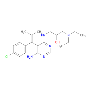 2-Propanol,1-[[6-amino-5-[1-(4-chlorophenyl)-2-methyl-1-propen-1-yl]-4-pyrimidinyl]amino]-3-(diethylamino)-