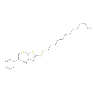 1,3,4-Thiadiazole, 2-(dodecyldithio)-5-[(2-phenyl-1-propenyl)thio]-