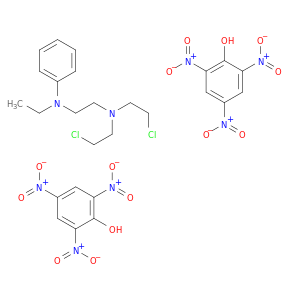 bis(2-chloroethyl)-[2-(ethyl-phenyl-ammonio)ethyl]azanium; 2,4,6-trinitrophenolate