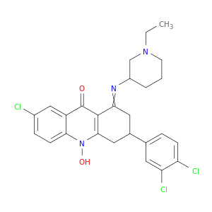 (1E)-7-CHLORO-3-(3,4-DICHLOROPHENYL)-1-[(1-ETHYL-PIPERIDIN-3-YL)IMINO]- 10-HYDROXY-1,3,4,10-TETRAHYDRO-9(2H)-ACRIDINONE