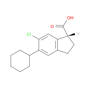 1H-Indene-1-carboxylic acid, 6-chloro-5-cyclohexyl-2,3-dihydro-, (R)-