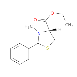 4-Thiazolidinecarboxylic acid, 3-methyl-2-phenyl-, ethyl ester, (4R)-
