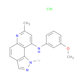 1H-Pyrazolo[3,4-f]quinolin-9-amine,N-(3-methoxyphenyl)-7-methyl-, hydrochloride (1:1)