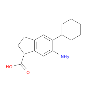 1H-Indene-1-carboxylicacid, 6-amino-5-cyclohexyl-2,3-dihydro-