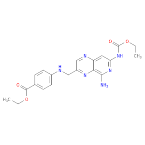 Benzoic acid,4-[[[5-amino-7-[(ethoxycarbonyl)amino]pyrido[3,4-b]pyrazin-3-yl]methyl]amino]-,ethyl ester
