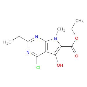 Ethyl 4-chloro-2-ethyl-5-hydroxy-7-methyl-7H-pyrrolo[2,3-d]pyrimidine-6-carboxylate