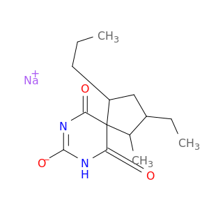 sodium 2-ethyl-1-methyl-6,10-dioxo-4-propyl-7,9-diazaspiro[4.5]dec-7-en-8-olate