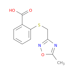 2-{[(5-Methyl-1,2,4-oxadiazol-3-yl)methyl]sulfanyl}benzoic Acid