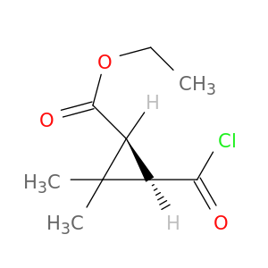 Cyclopropanecarboxylicacid, 3-(chlorocarbonyl)-2,2-dimethyl-, ethyl ester, cis- (9CI)