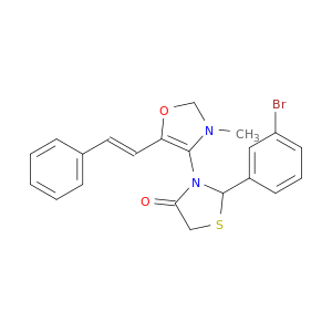 2-(3-bromophenyl)-3-[3-methyl-5-[(E)-2-phenylethenyl]oxazol-4-yl]thiazolidin-4-one