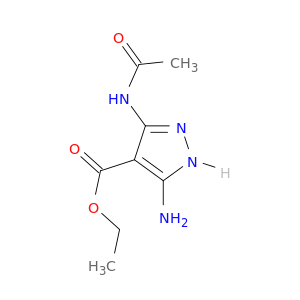 1H-Pyrazole-4-carboxylic acid, 3-(acetylamino)-5-amino-, ethyl ester