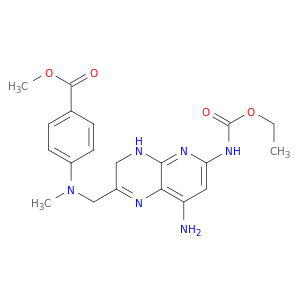 Benzoic acid,4-[[[8-amino-6-[(ethoxycarbonyl)amino]-3,4-dihydropyrido[2,3-b]pyrazin-2-yl]methyl]methylamino]-,methyl ester